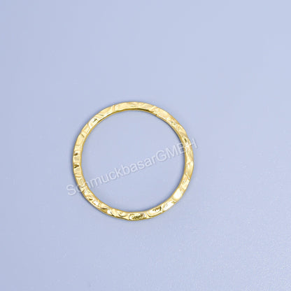 Hammered Round Links - Gold