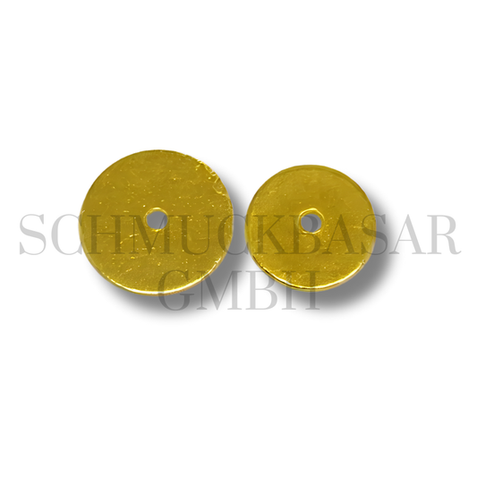 Plain Round Flat Centre Hole - Gold Plated