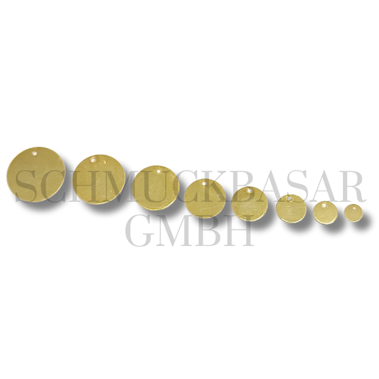 Plain Round Flat Top Hole - Gold Plated