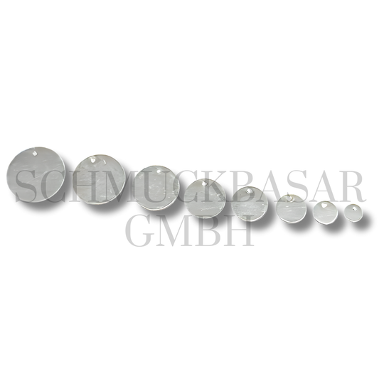 Plain Round Flat Centre Hole - Silver