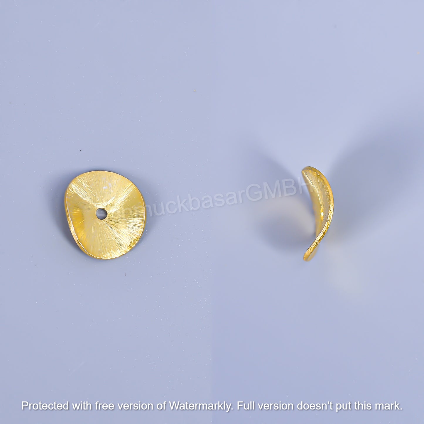 Matte Round Waves Centre Hole - Gold Plated