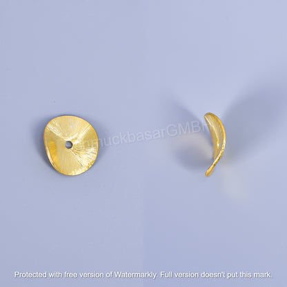 Matte Round Waves Centre Hole - Gold Plated