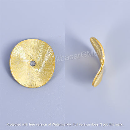 Matte Round Waves Centre Hole - Gold Plated