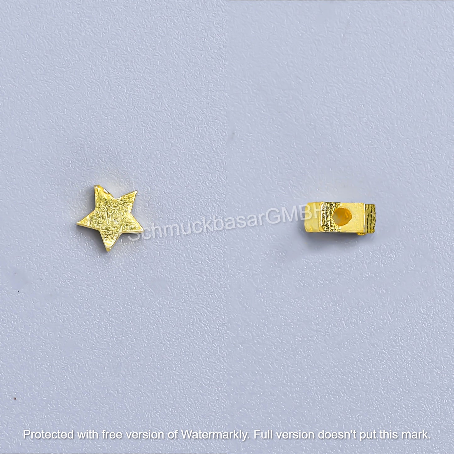 Matte Star Beads - Gold Plated