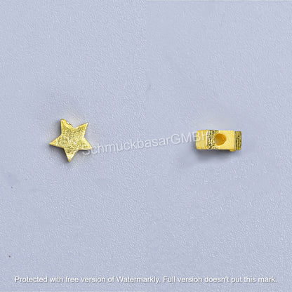 Matte Star Beads - Gold Plated