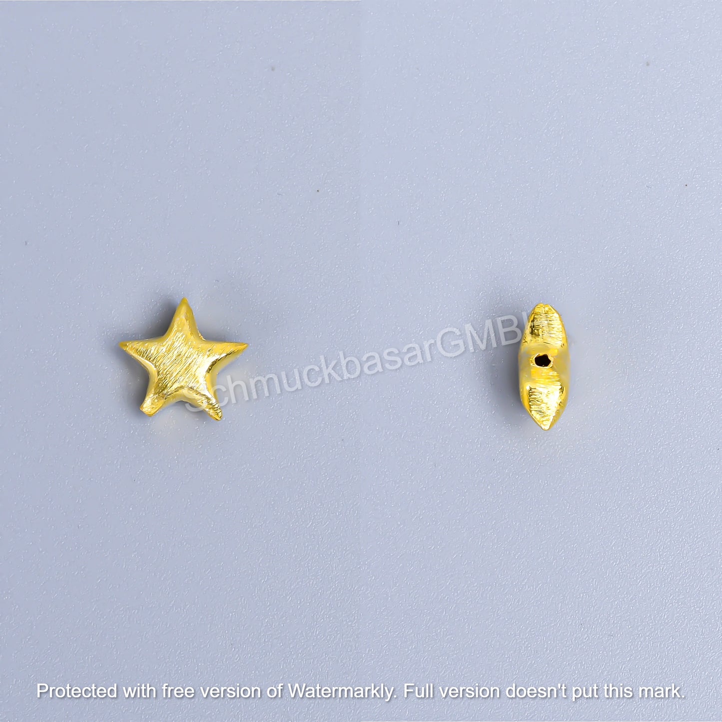 Matte Star Beads - Gold Plated