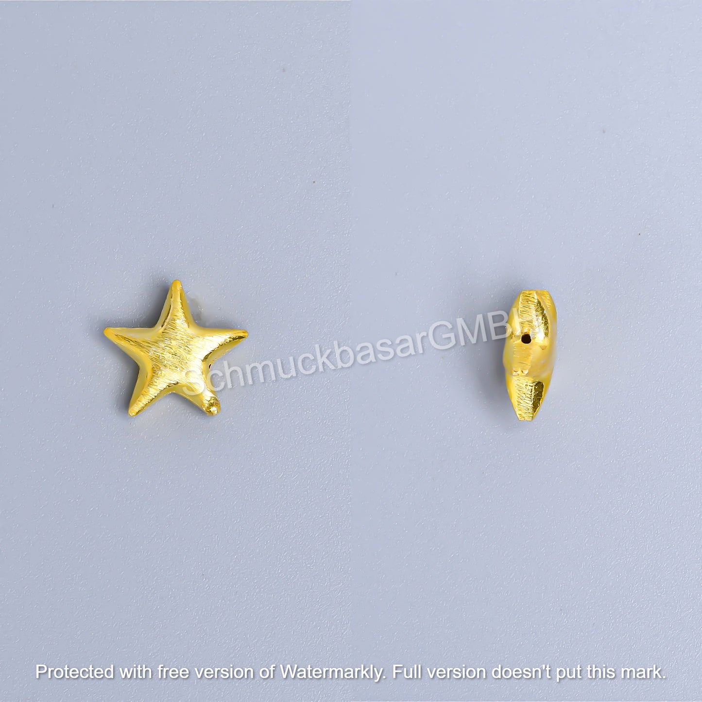 Matte Star Beads - Gold Plated