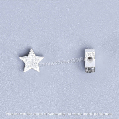 Matte Star Beads - Silver