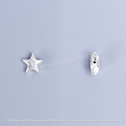 Matte Star Beads - Silver