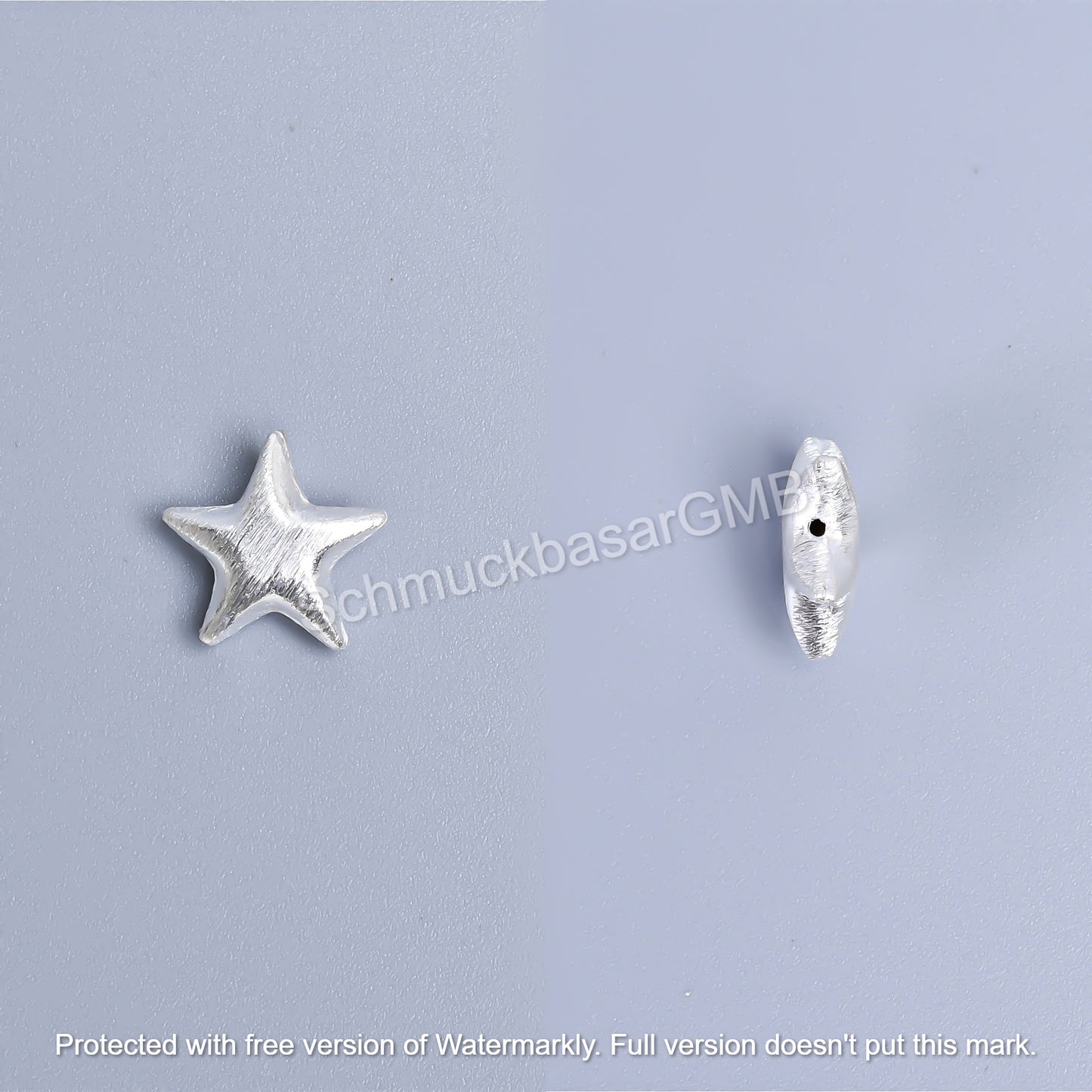 Matte Star Beads - Silver