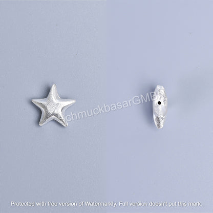 Matte Star Beads - Silver