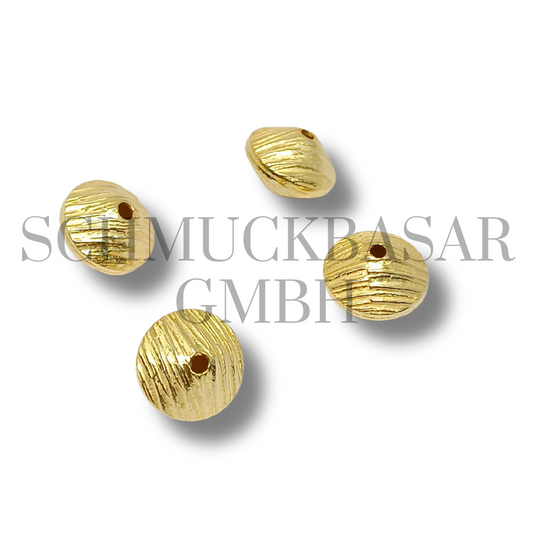 12 MM Textured Beads - Gold Plated