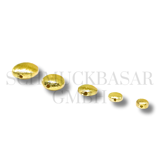 Matte Curved Roundel Bead - Gold Plated