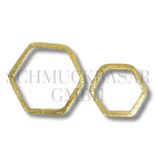 Matte Hexagon Links - Gold Plated