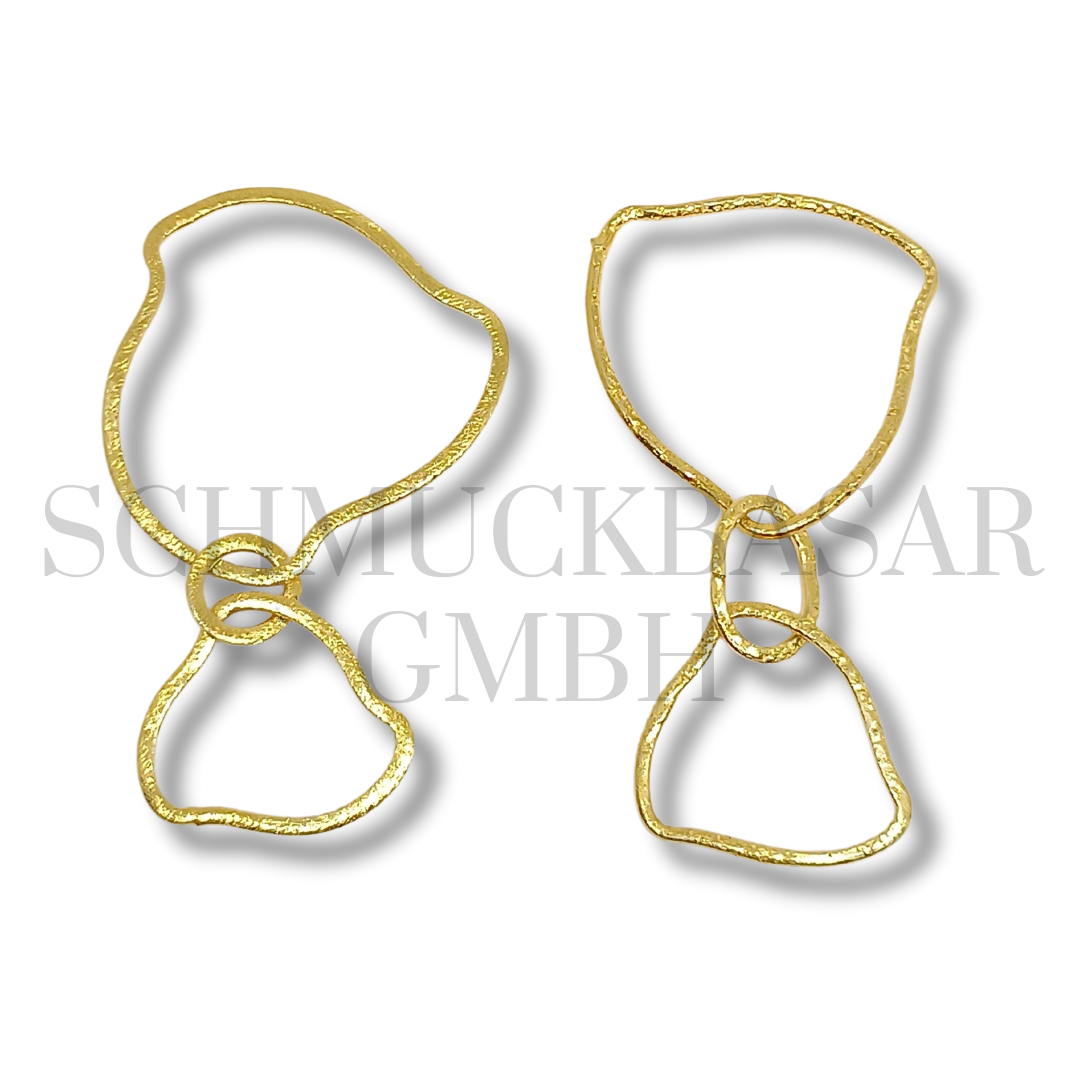 Matte 3 Uneven Triangle Links - Gold Plated