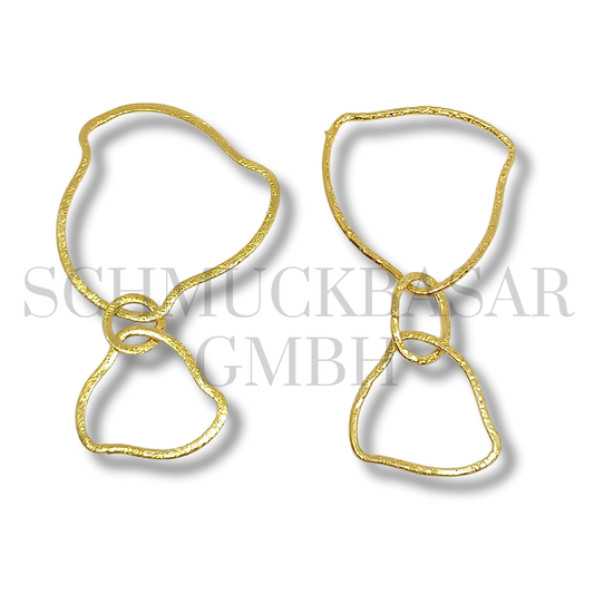 Matte 3 Uneven Triangle Links - Gold Plated