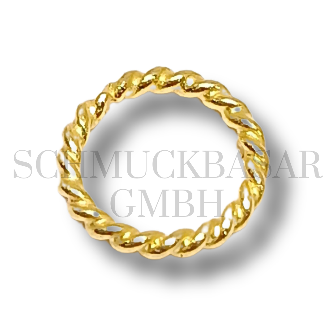 Twisted Closed Ring - Gold Plated