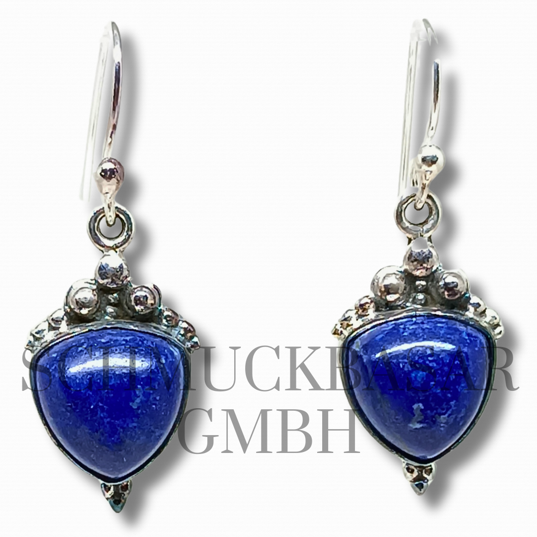 SILVER LAPIS LAZULI STONE EARRINGS