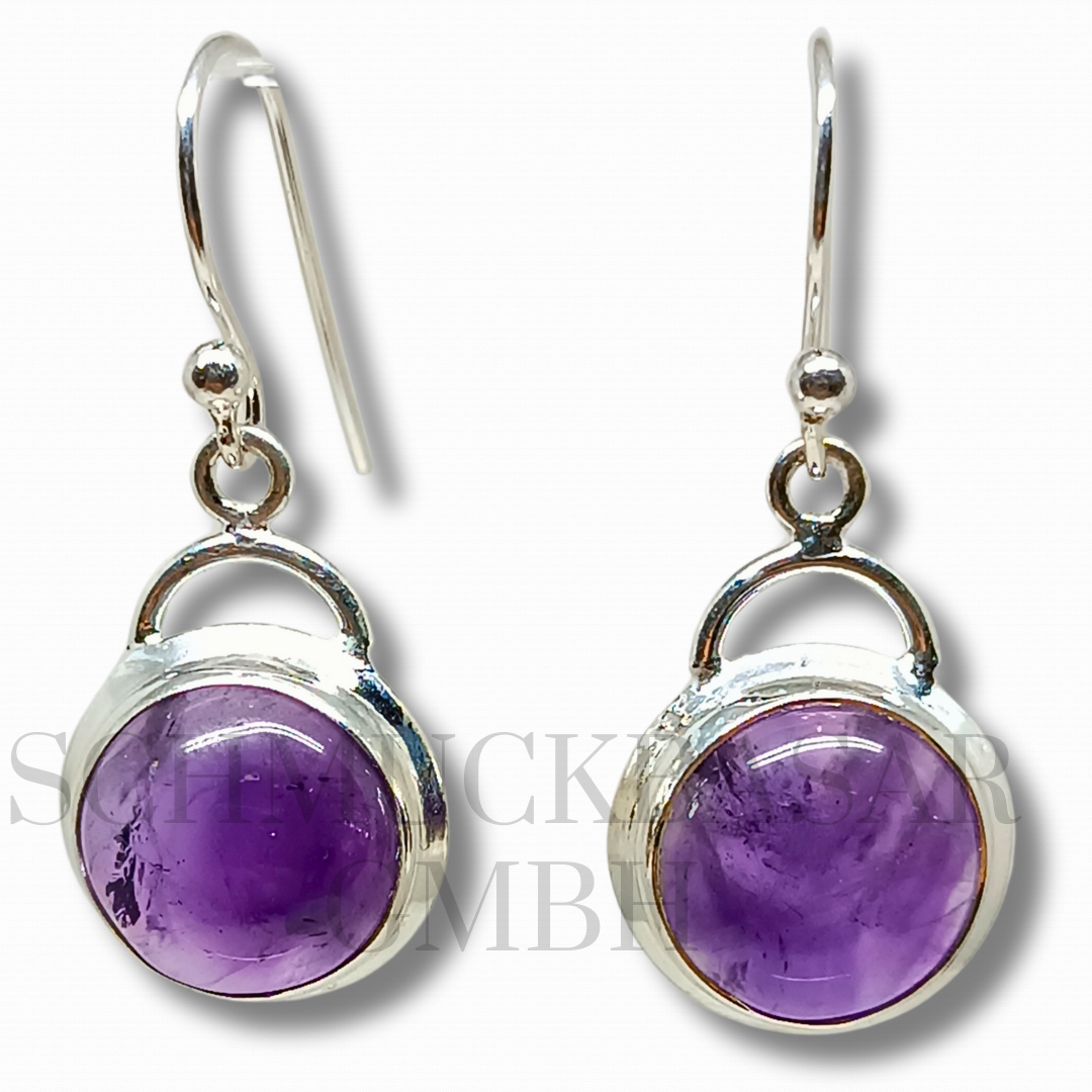 SILVER AMETHYST STONE EARRINGS