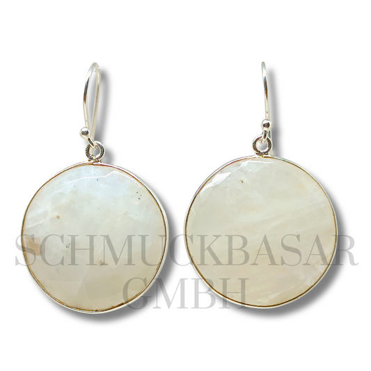 SILVER R.MOONSTONE STONE EARRINGS