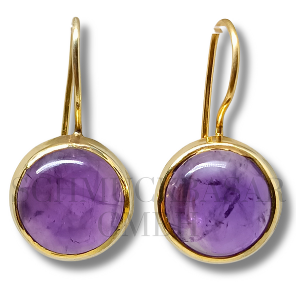 GOLD PLATED AMETHYST STONE EARRINGS