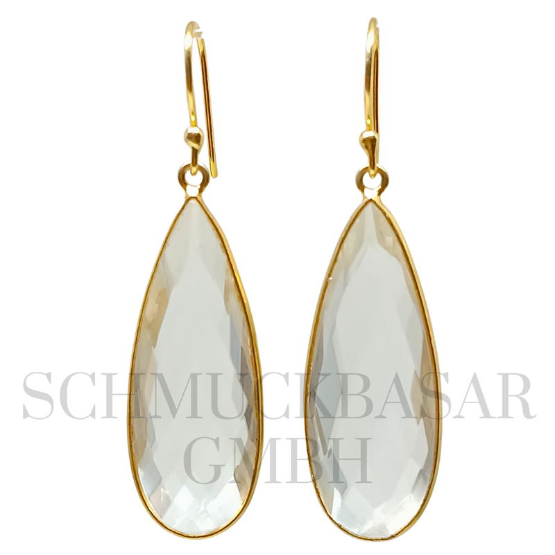 GOLD PLATED CRYSTAL STONE EARRINGS