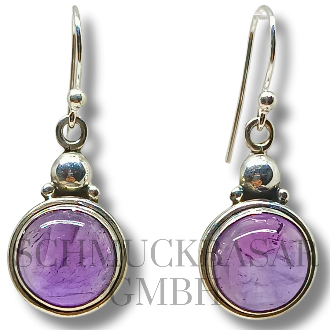 SILVER AMETHYST STONE EARRINGS