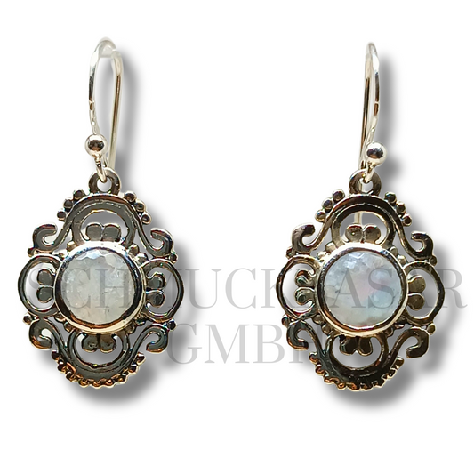 SILVER R.MOONSTONE STONE EARRINGS