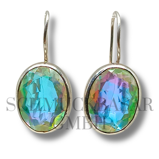 SILVER MYSTIC TOPAZ STONE EARRINGS