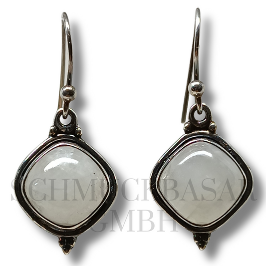 SILVER R.MOONSTONE STONE EARRINGS