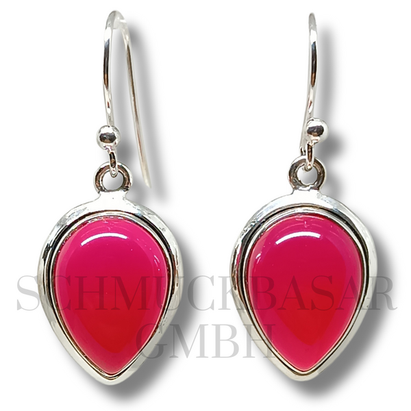 SILVER RUBY STONE EARRINGS