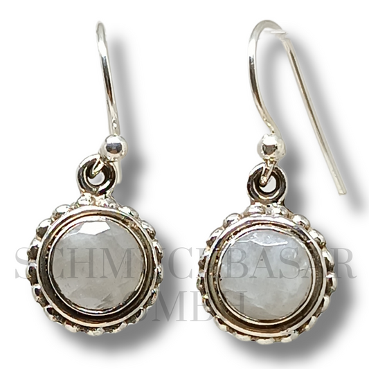 SILVER R.MOONSTONE STONE EARRINGS