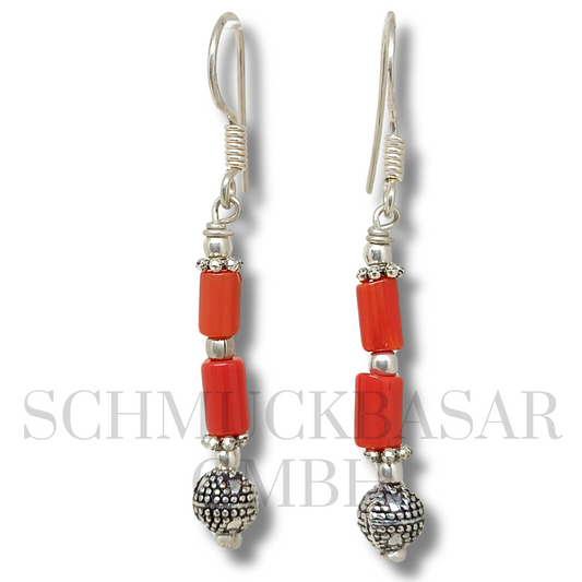 SILVER CARNELIAN STONE EARRINGS