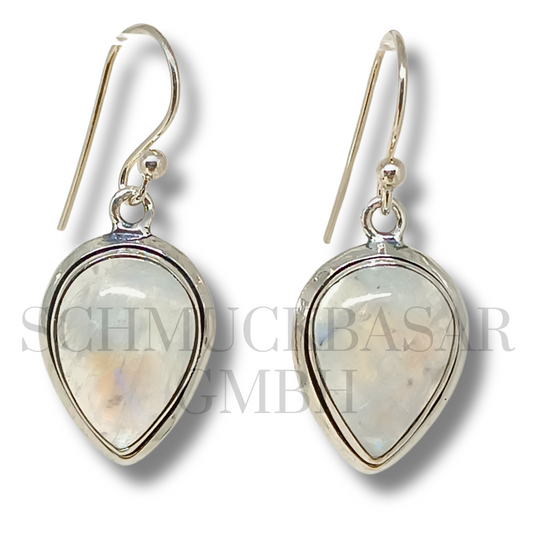 SILVER R.MOONSTONE STONE EARRINGS