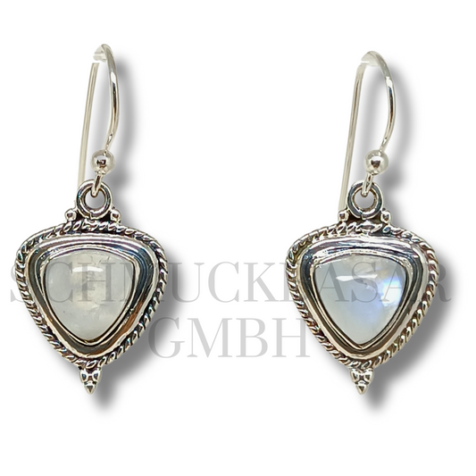 SILVER R.MOONSTONE STONE EARRINGS