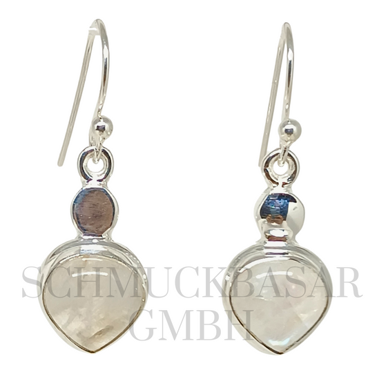 SILVER R.MOONSTONE STONE EARRINGS