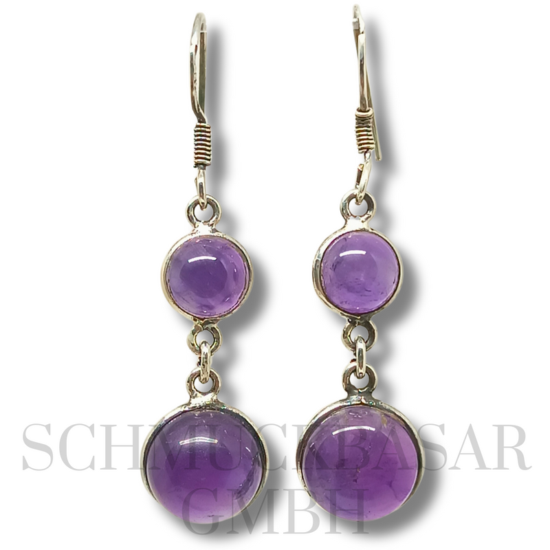 SILVER AMETHYST STONE EARRINGS