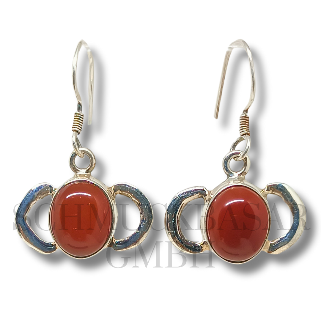 SILVER CARNELIAN STONE EARRINGS