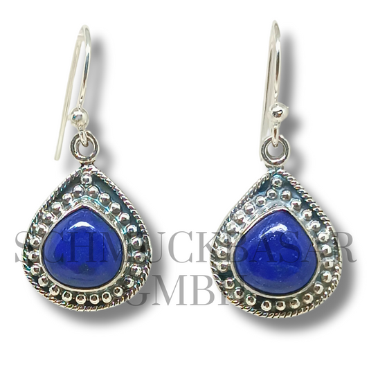 SILVER LAPIS LAZULI STONE EARRINGS