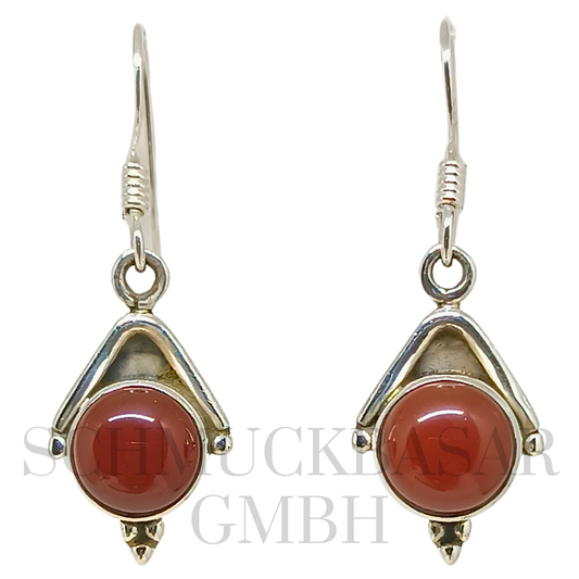 SILVER CARNELIAN STONE EARRINGS