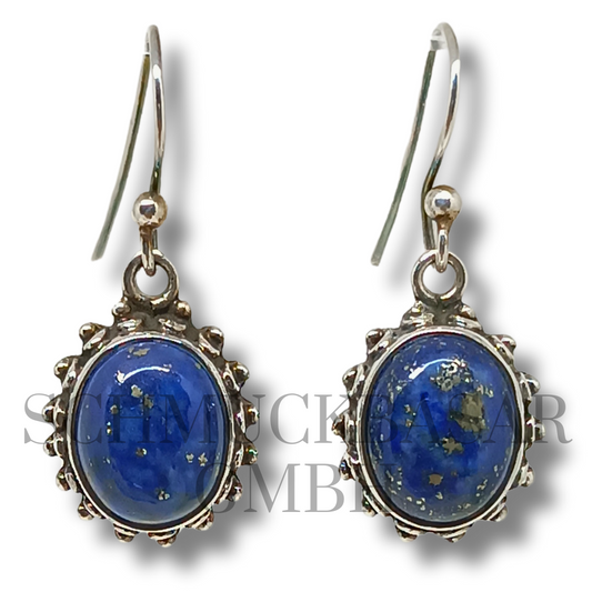 SILVER LAPIS LAZULI STONE EARRINGS