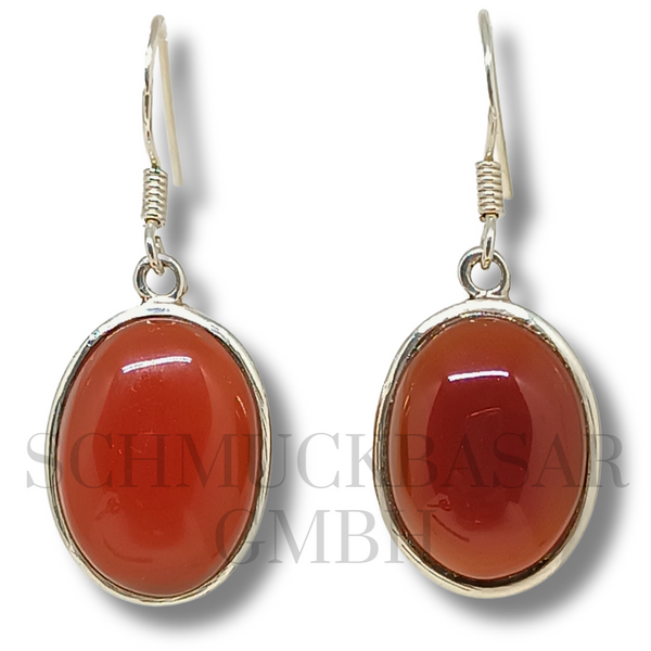 SILVER CARNELIAN STONE EARRINGS