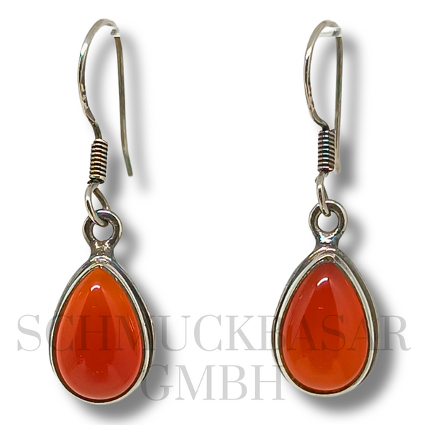 SILVER CARNELIAN STONE EARRINGS