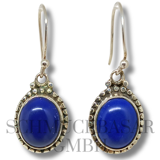 SILVER LAPIS LAZULI STONE EARRINGS