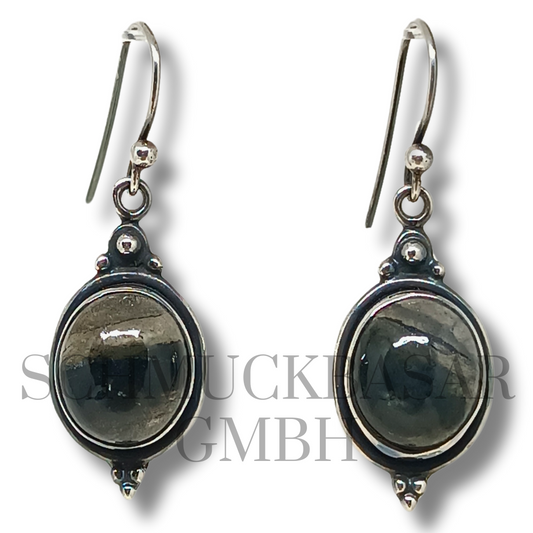 SILVER LABRADORITE STONE EARRINGS