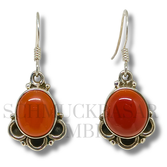 SILVER CARNELIAN STONE EARRINGS