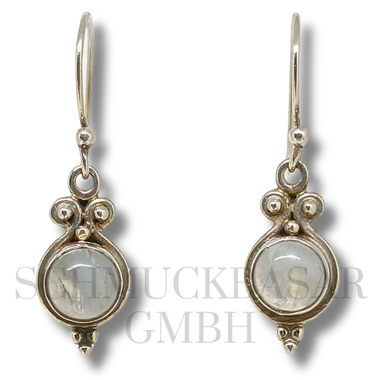 SILVER R.MOONSTONE STONE EARRINGS