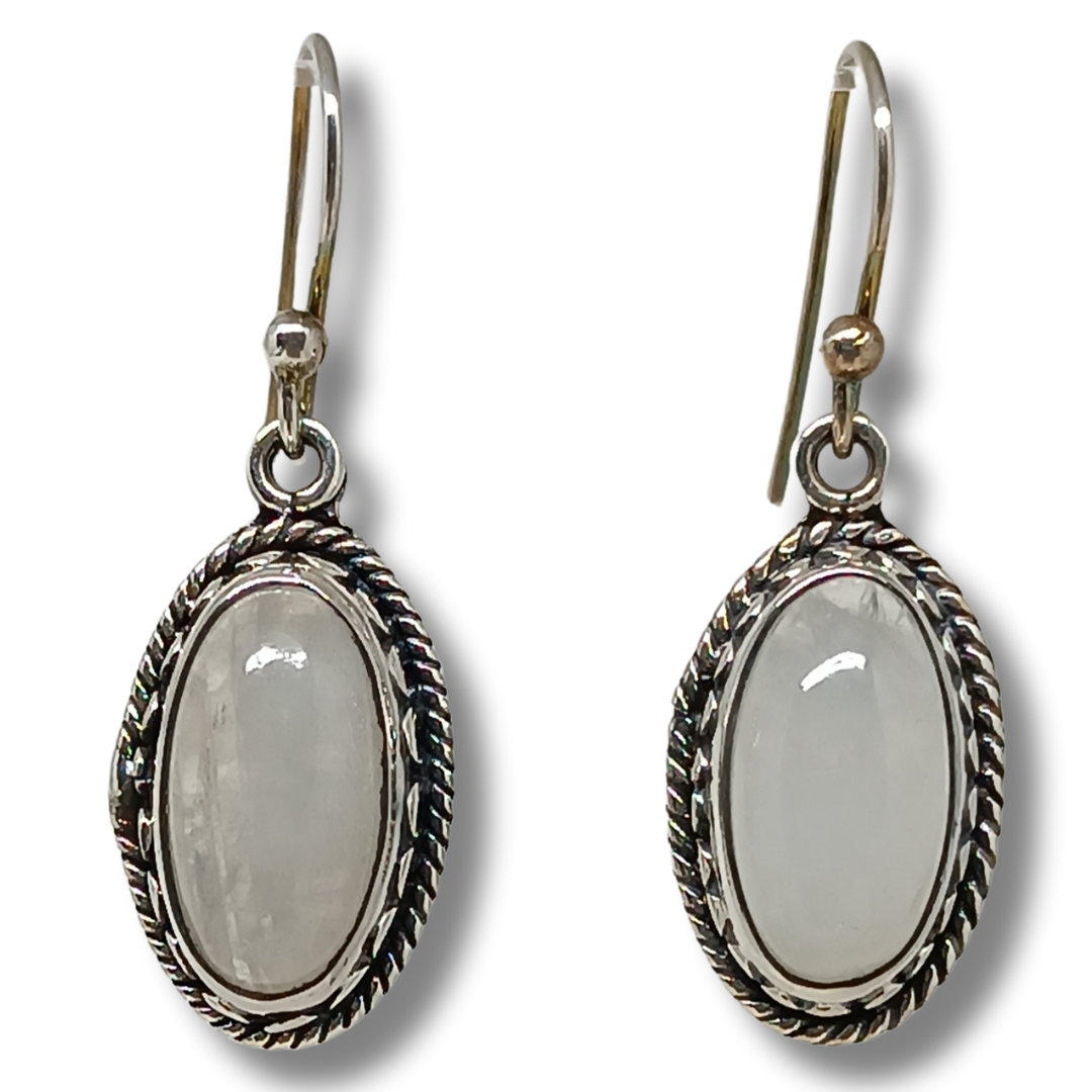 SILVER MOONSTONE STONE EARRINGS