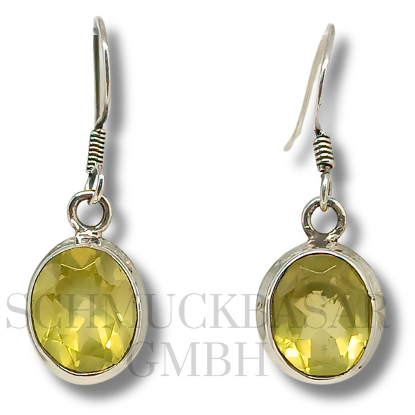 SILVER CITRINE STONE EARRINGS