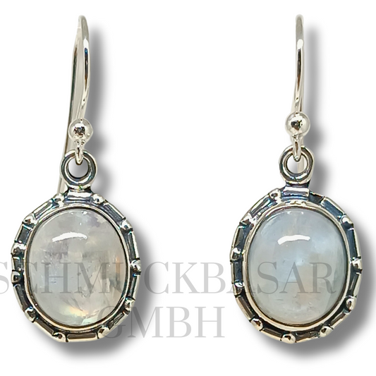 SILVER R.MOONSTONE STONE EARRINGS